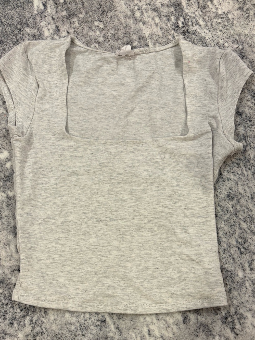 Garage Light Gray Square-Neck Short Sleeve Tee